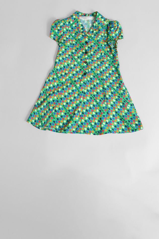 Abito Philosophy verde con cuori - Angel Luxury