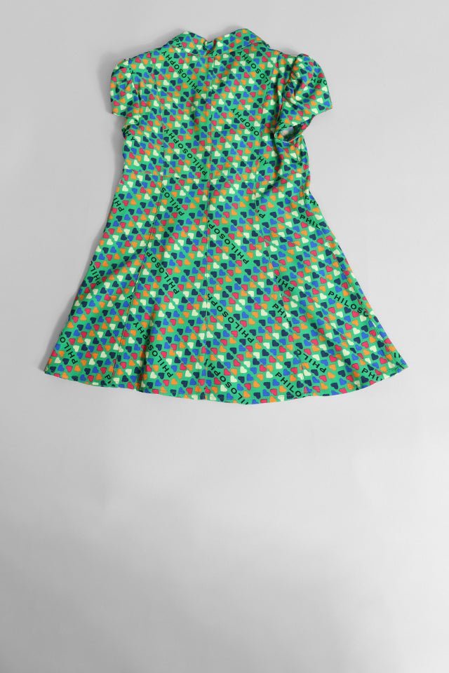 Abito Philosophy verde con cuori - Angel Luxury