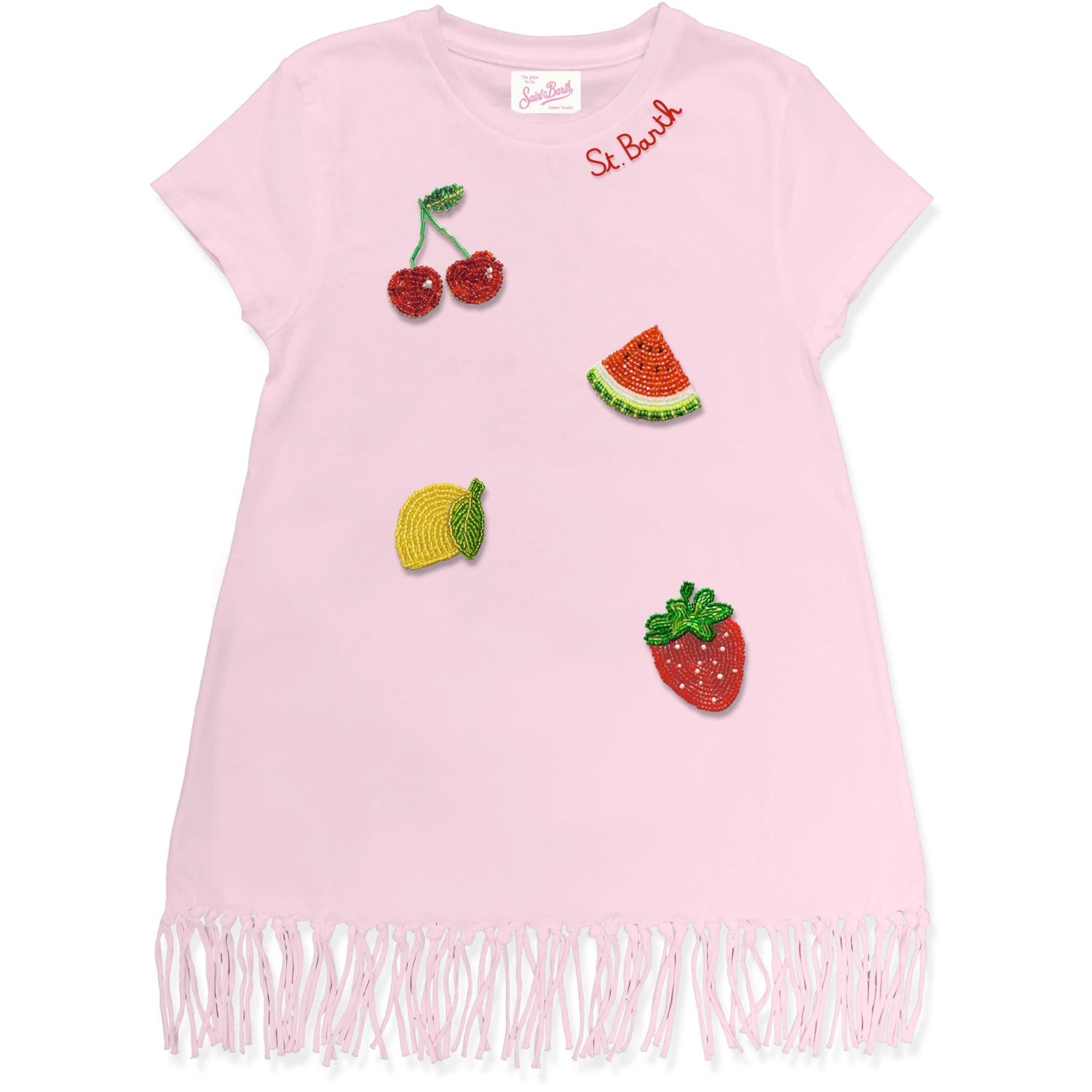 ABITO ROSA CON APPLICAZIONI DI FRUTTA MC2 SAINT BARTH - Angel Luxury