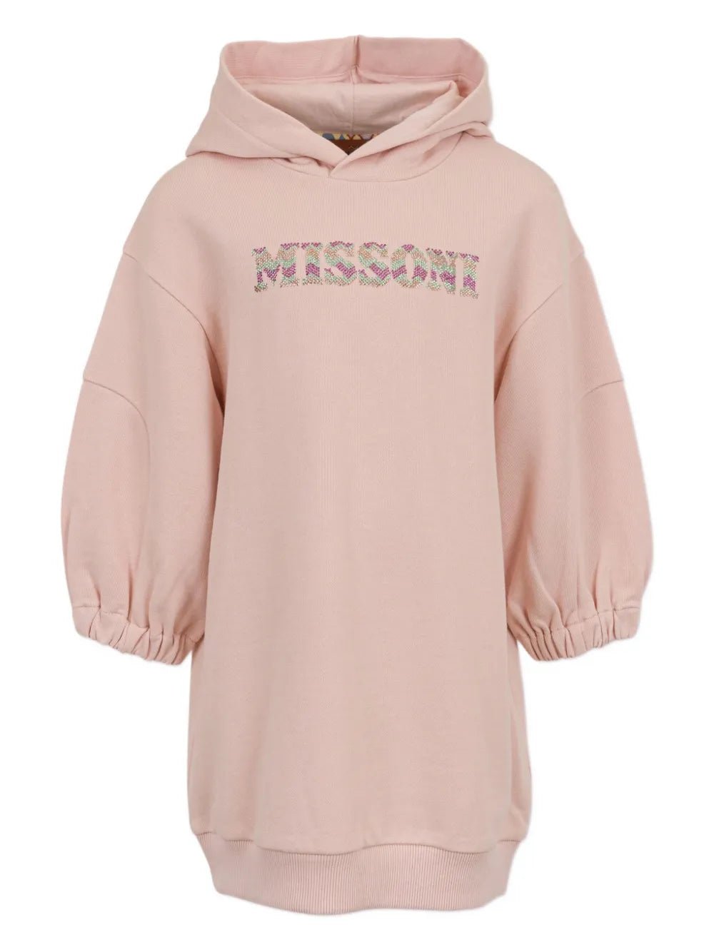 ABITO ROSA CON CAPPUCCIO LOGO IN STRASS MISSONI - Angel Luxury