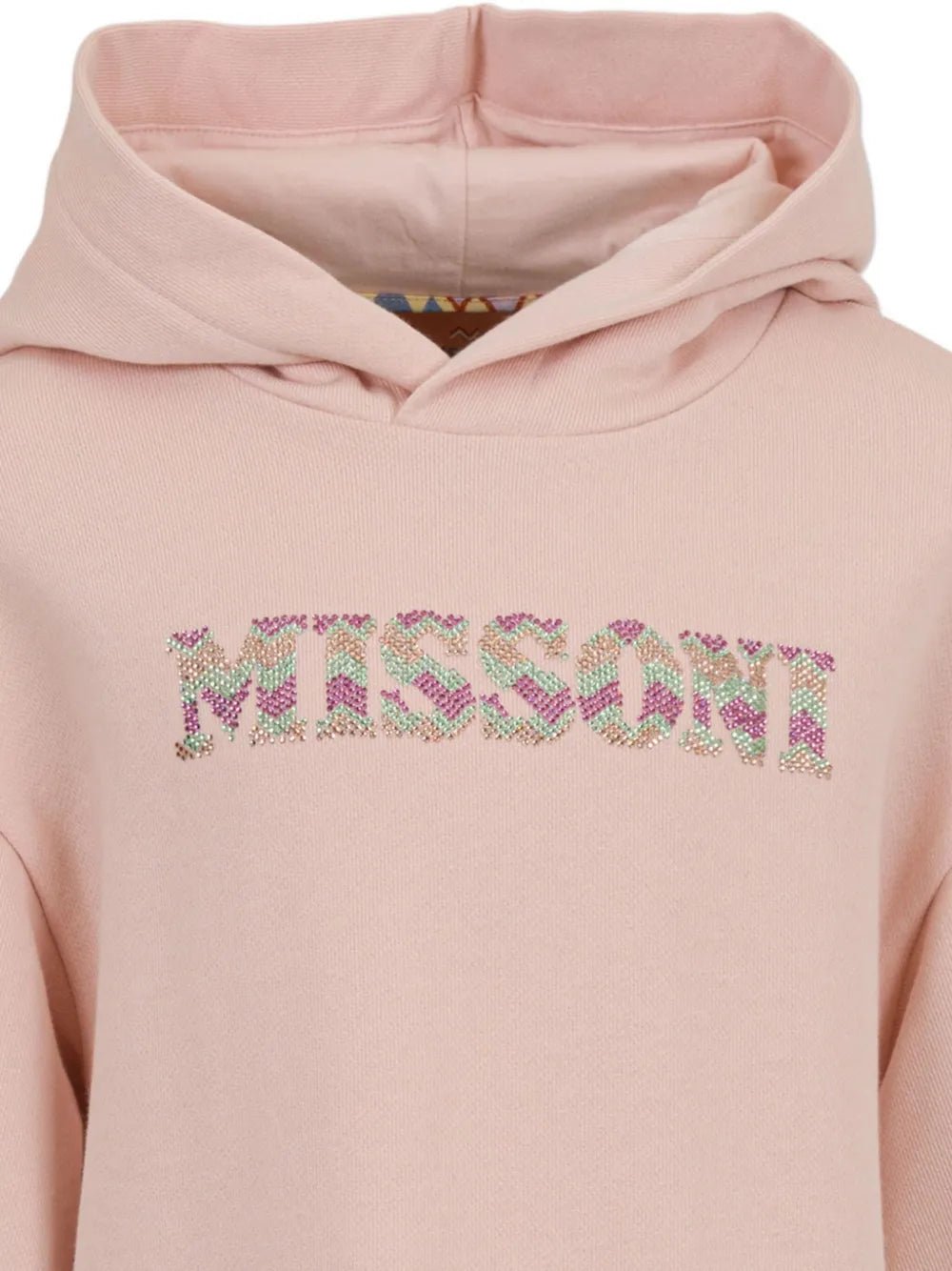 ABITO ROSA CON CAPPUCCIO LOGO IN STRASS MISSONI - Angel Luxury