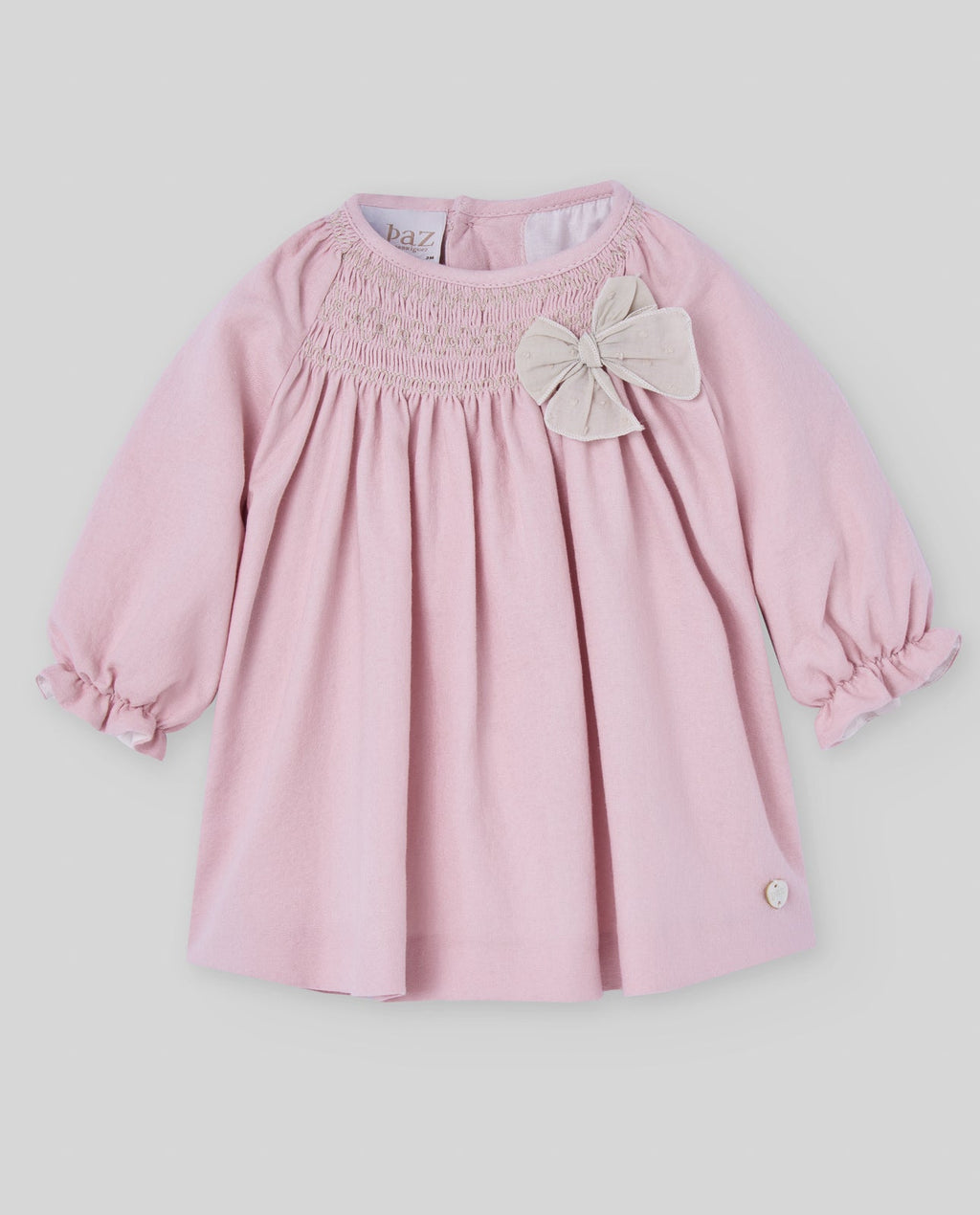 ABITO ROSA PALO CON FIOCCO BEIGE PAZ RODRIGUEZ - Angel Luxury