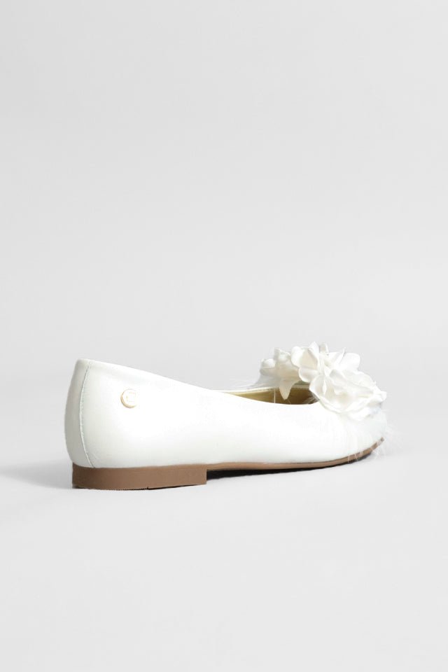 Ballerina Andanines bianca con fiori - Angel Luxury