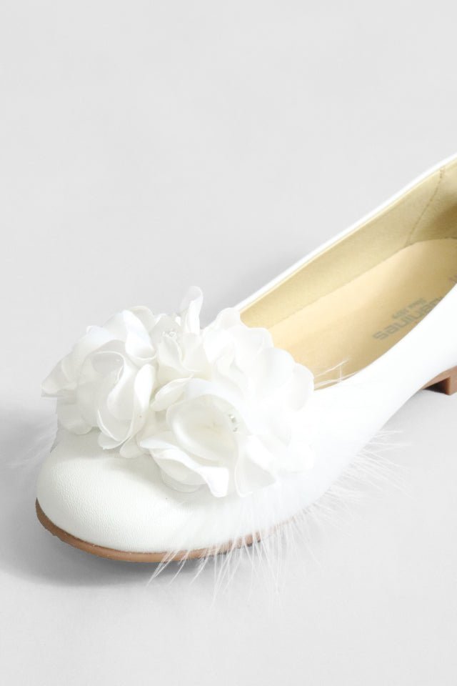 Ballerina Andanines bianca con fiori - Angel Luxury