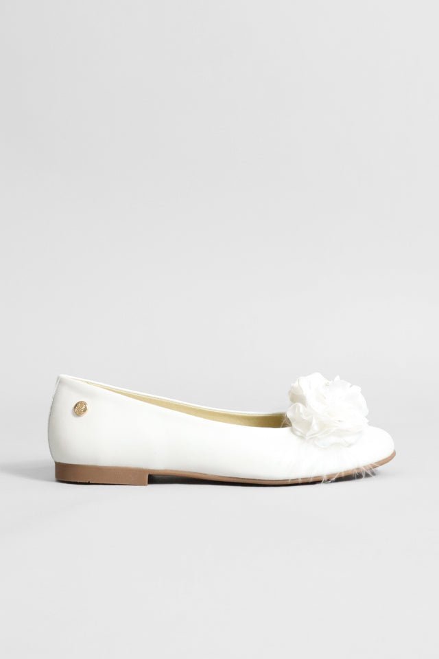 Ballerina Andanines bianca con fiori - Angel Luxury