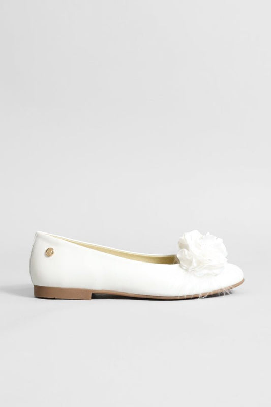 Ballerina Andanines bianca con fiori - Angel Luxury
