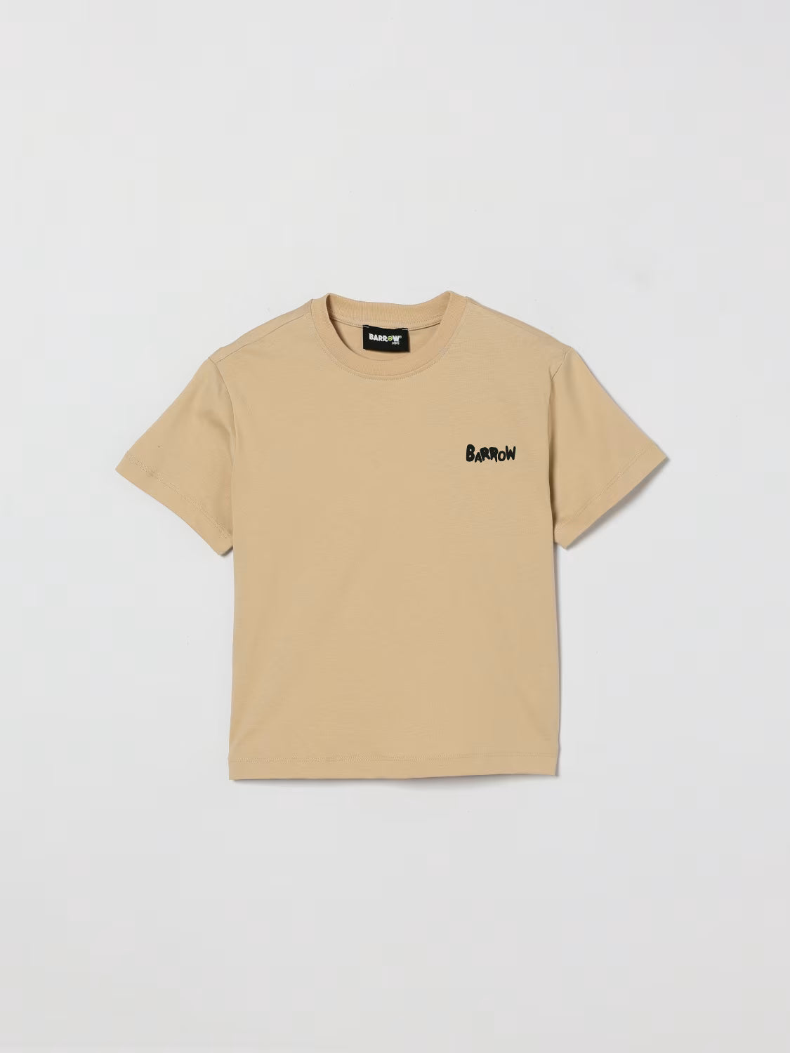 T-SHIRT BEIGE CON LOGO SUL RETRO NERO BARROW
