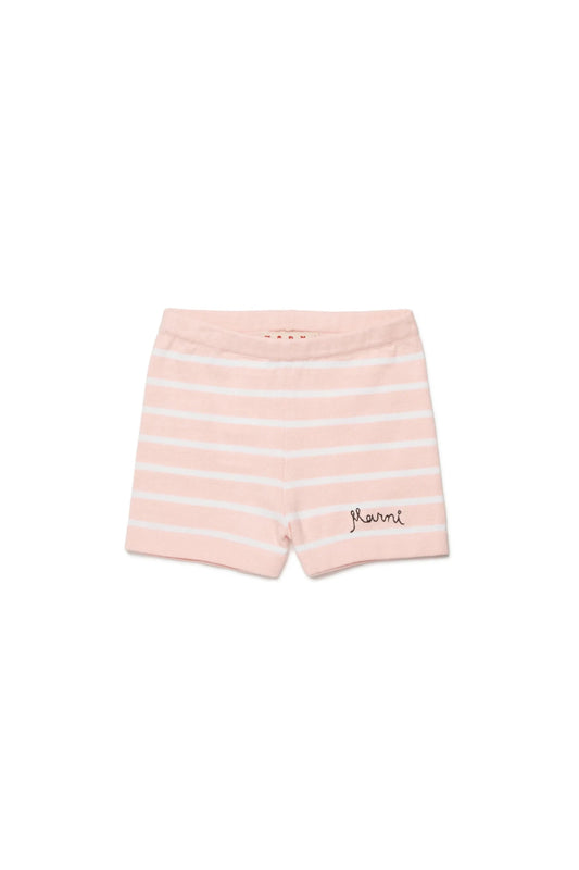 BERMUDA A RIGHE ROSA CON LOGO MARNI - Angel Luxury