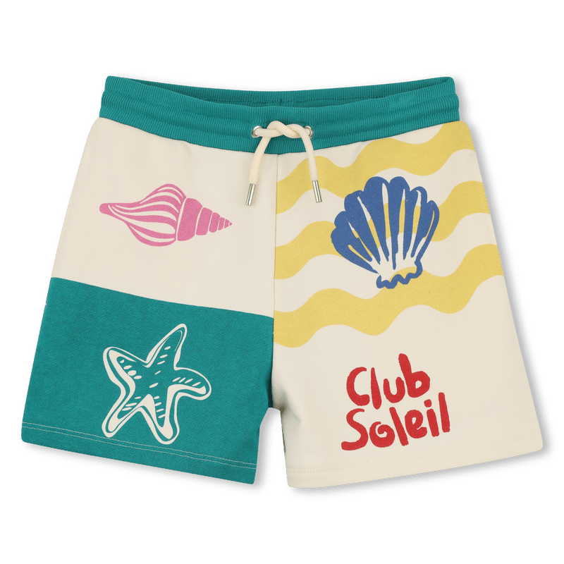 BERMUDA AVORIO CON SCRITTA IN ROSSO CLUB SOLEIL KIDS AROUND - Angel Luxury