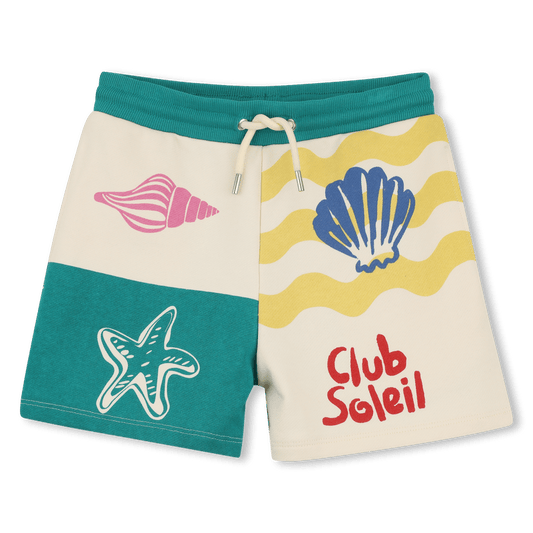 BERMUDA AVORIO CON SCRITTA IN ROSSO CLUB SOLEIL KIDS AROUND - Angel Luxury