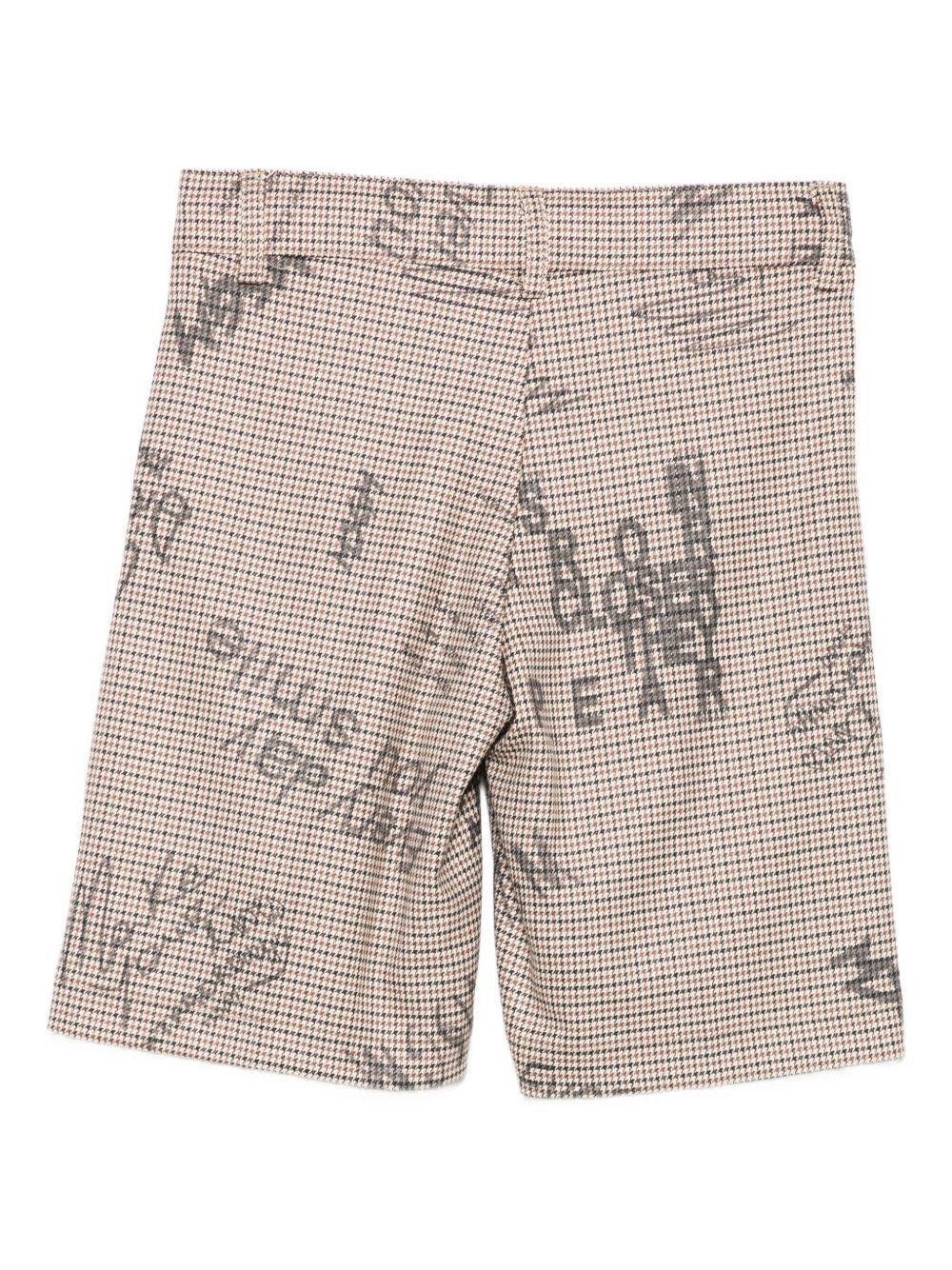 BERMUDA BEIGE IN GRAFFITO LOGATO MSGM - Angel Luxury
