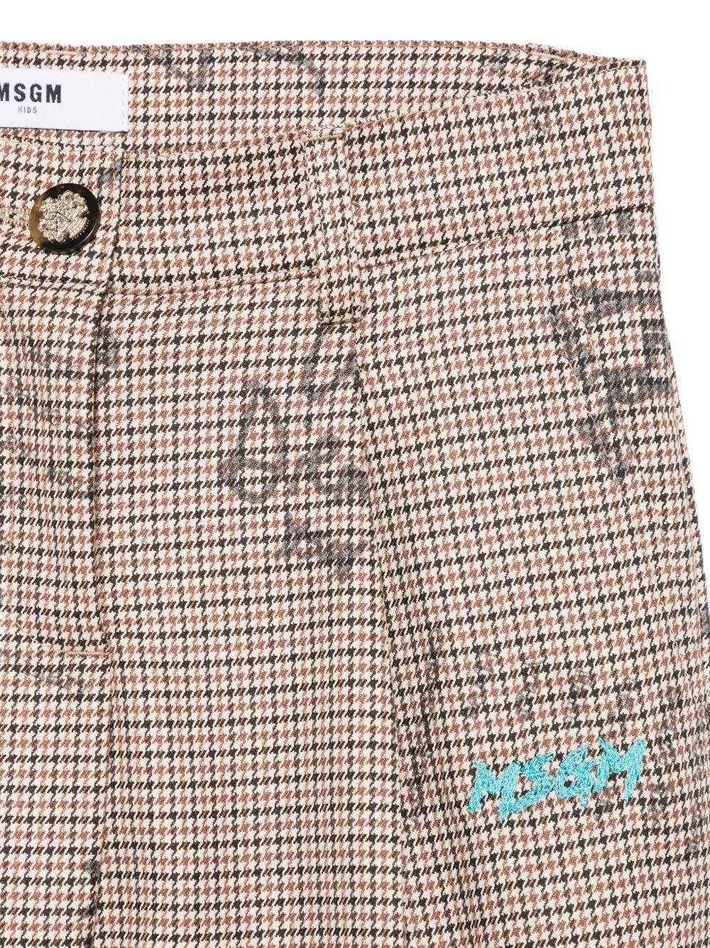 BERMUDA BEIGE IN GRAFFITO LOGATO MSGM - Angel Luxury