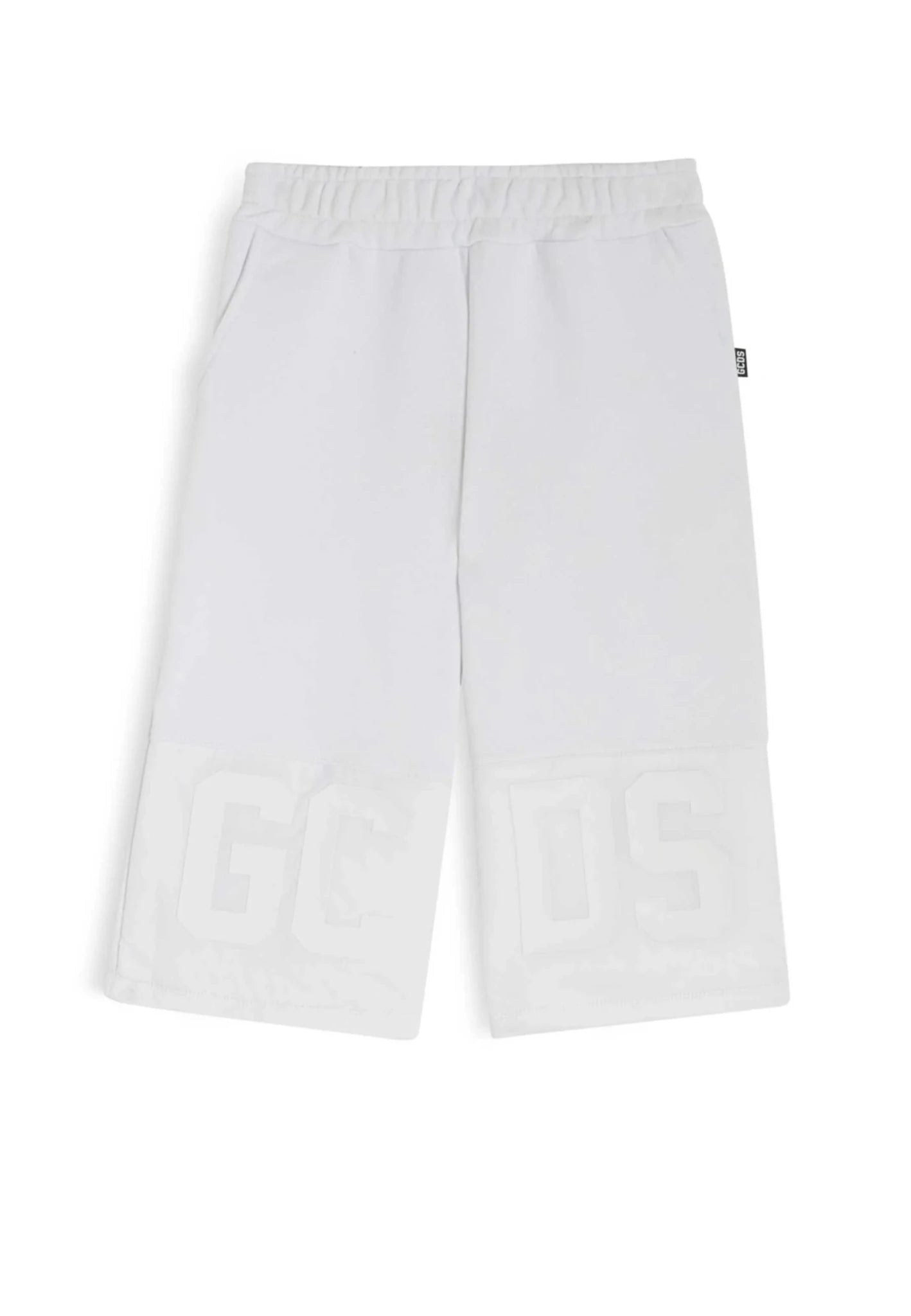 BERMUDA BIANCO CON LOGO BIANCO GCDS - Angel Luxury