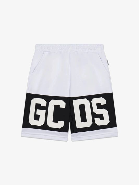 BERMUDA BIANCO CON LOGO NERO - BIANCO GCDS - Angel Luxury