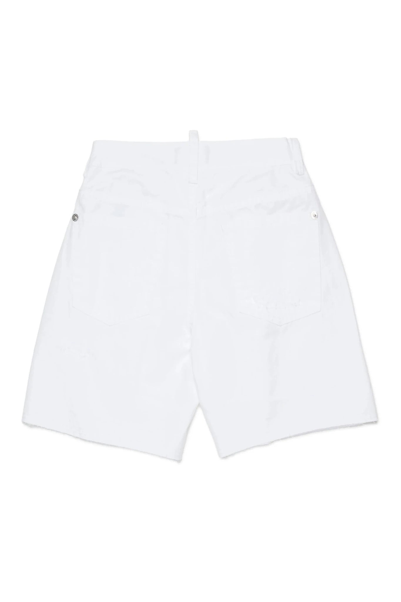BERMUDA BIANCO CON STRAPPI E ELASTICO IN VITA DSQUARED2 - Angel Luxury