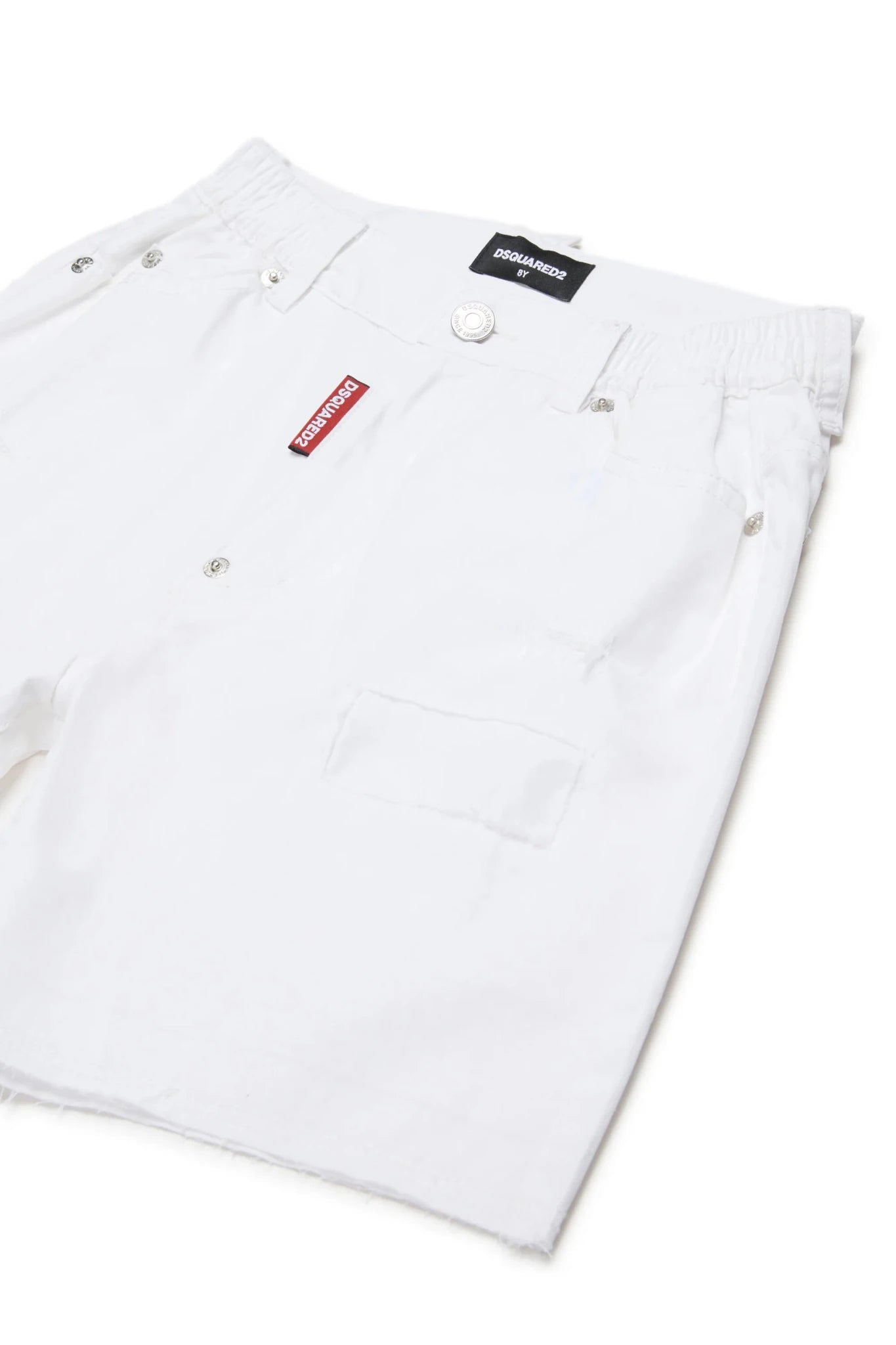 BERMUDA BIANCO CON STRAPPI E ELASTICO IN VITA DSQUARED2 - Angel Luxury