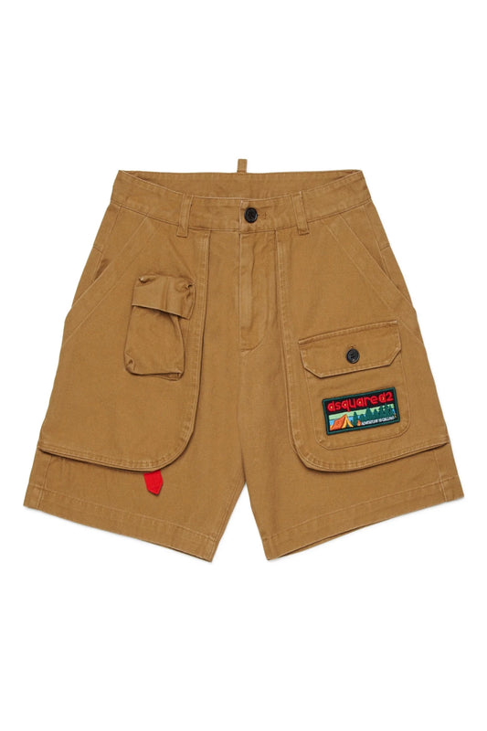 BERMUDA BISCOTTO CON LOGO IN RILIEVO MULTICOLOR DSQUARED2 - Angel Luxury
