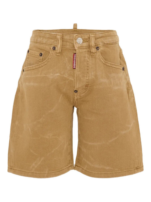 BERMUDA BISCOTTO CON LOGO SUL RETRO ROSSO DSQUARED2 - Angel Luxury