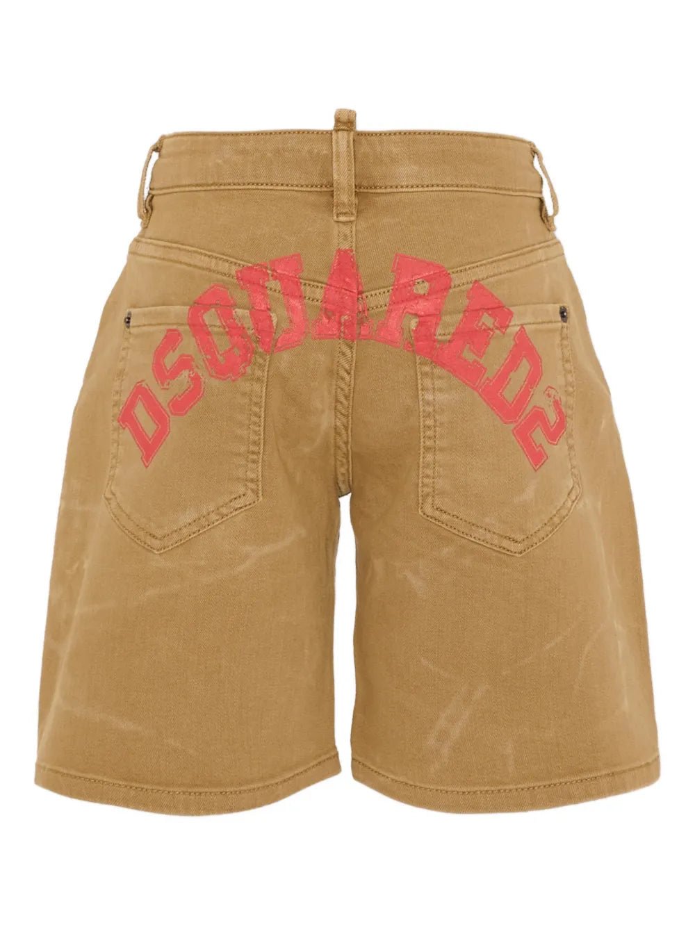 BERMUDA BISCOTTO CON LOGO SUL RETRO ROSSO DSQUARED2 - Angel Luxury