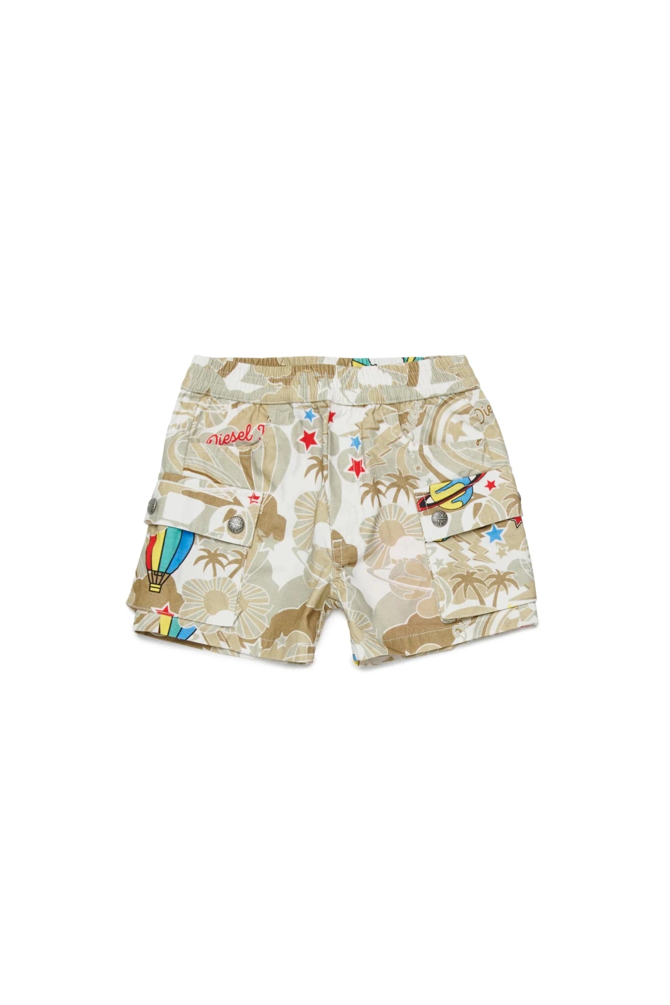 BERMUDA CARGO BEIGE CON FANTASIA CON LOGO DIESEL - Angel Luxury