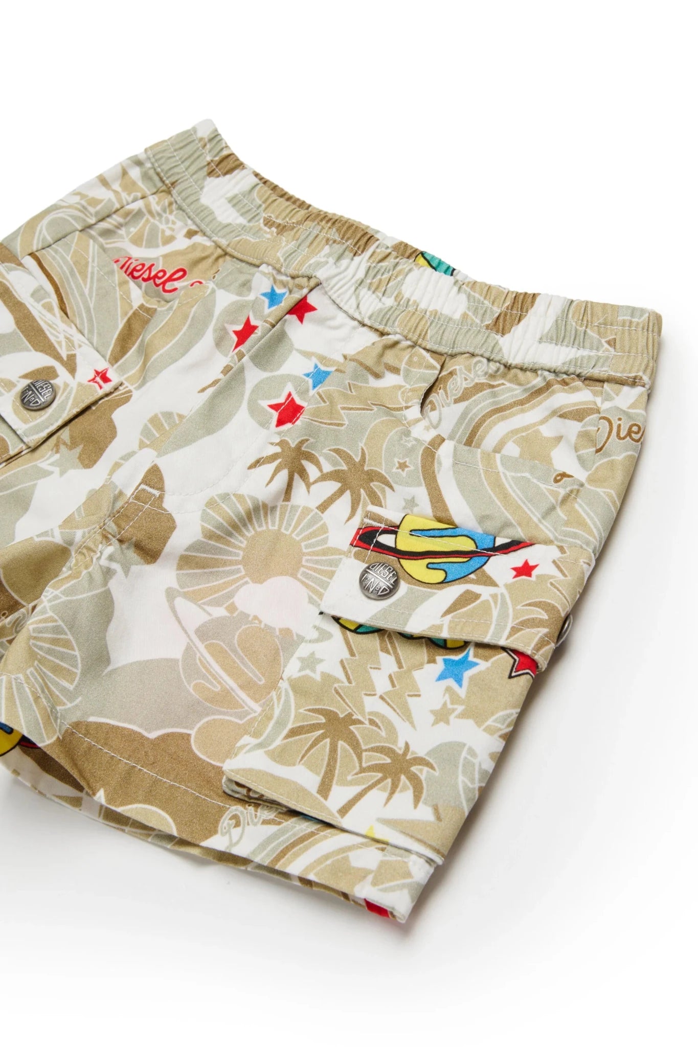 BERMUDA CARGO BEIGE CON FANTASIA CON LOGO DIESEL - Angel Luxury