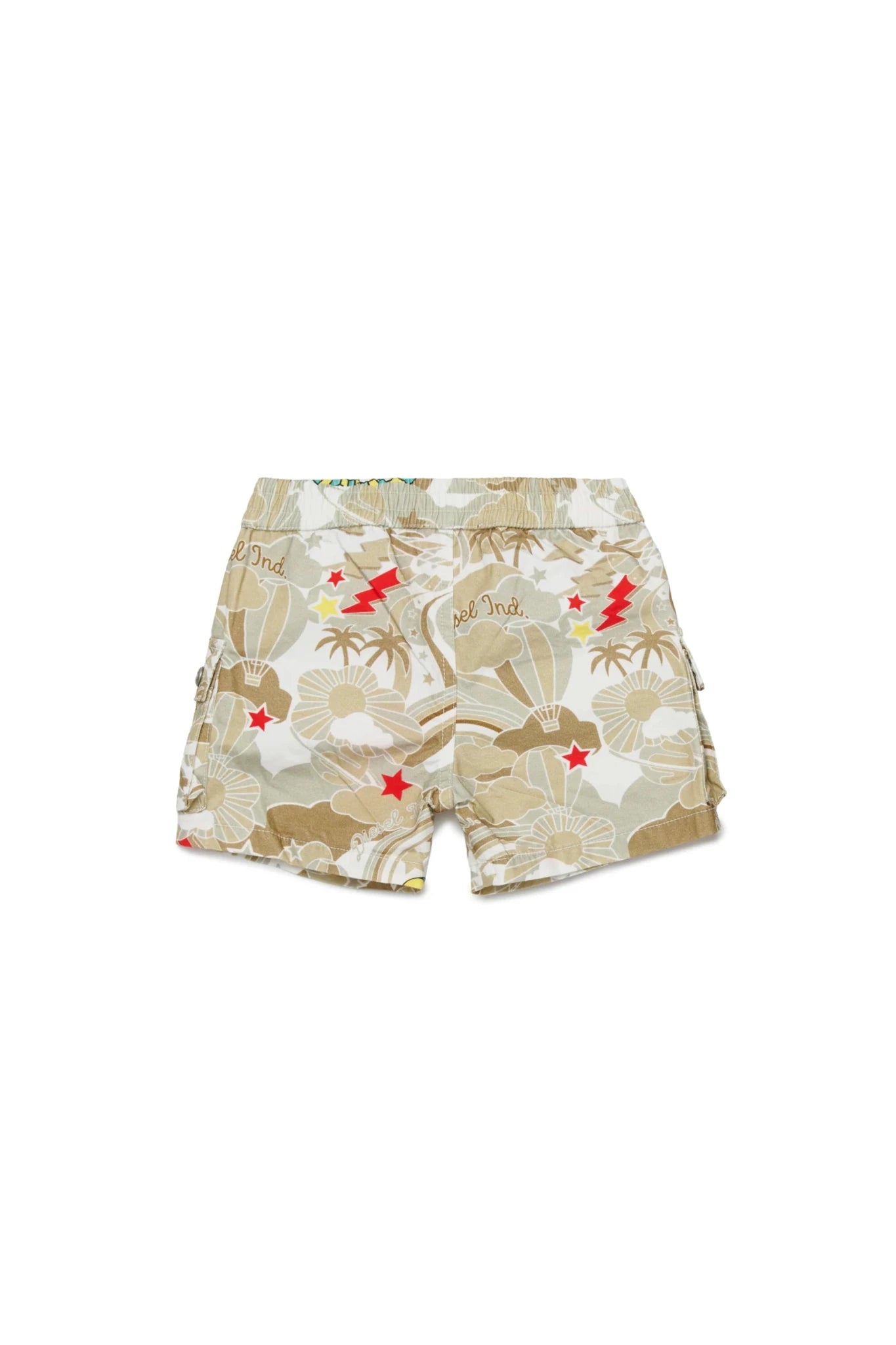 BERMUDA CARGO BEIGE CON FANTASIA CON LOGO DIESEL - Angel Luxury