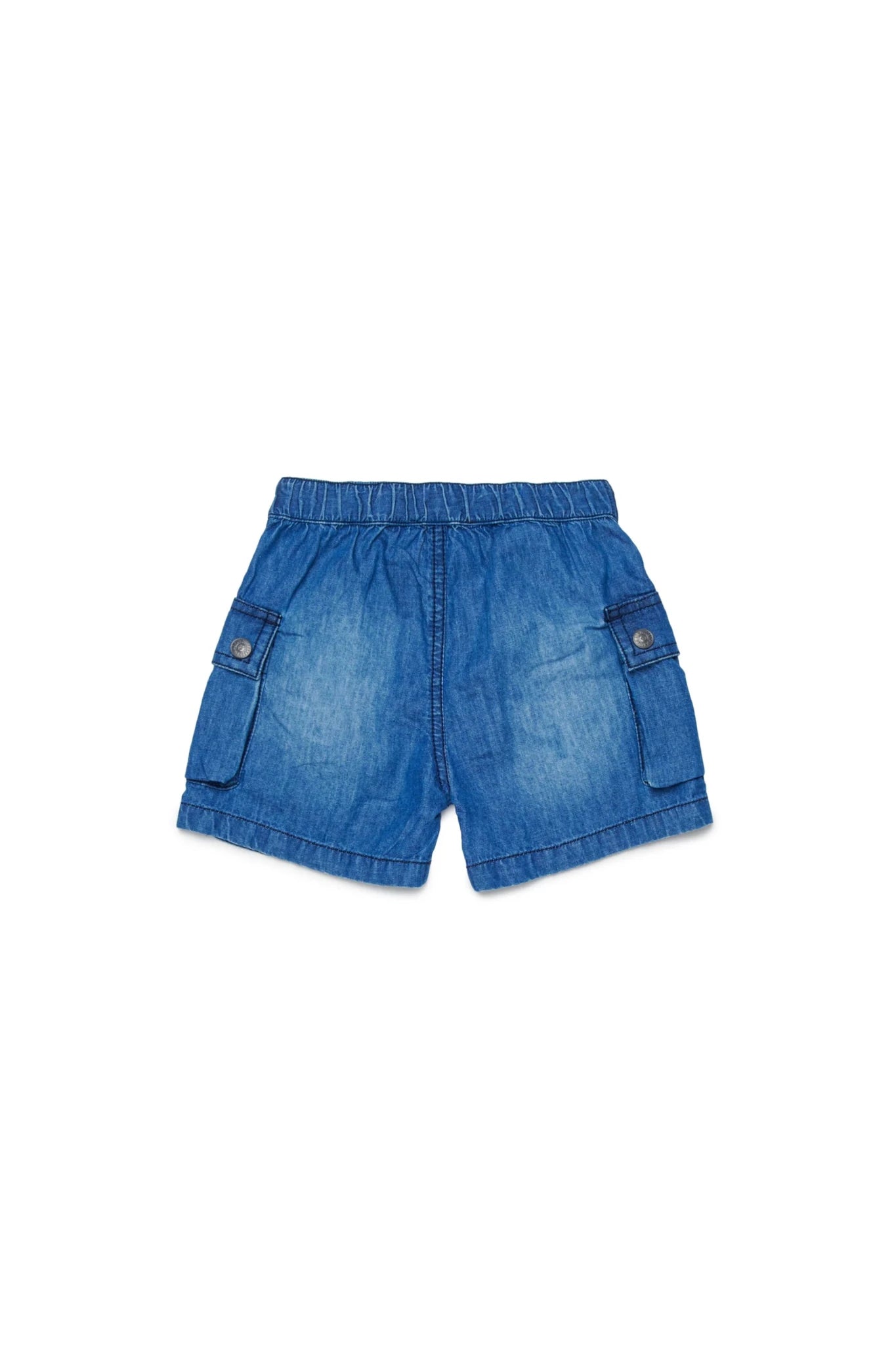 BERMUDA CARGO IN DENIM CON LOGO IN RICAMO BLU DIESEL - Angel Luxury