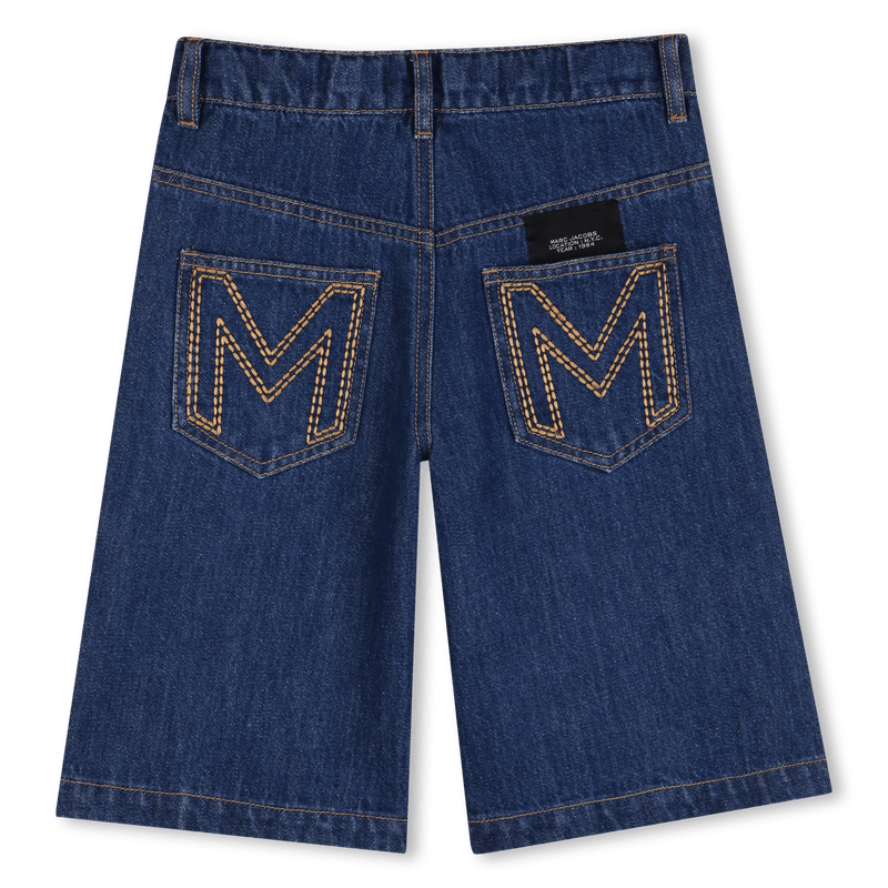 BERMUDA IN DENIM BLU CON MARGHERITE IN PAILLETTES MARC JACOBS - Angel Luxury
