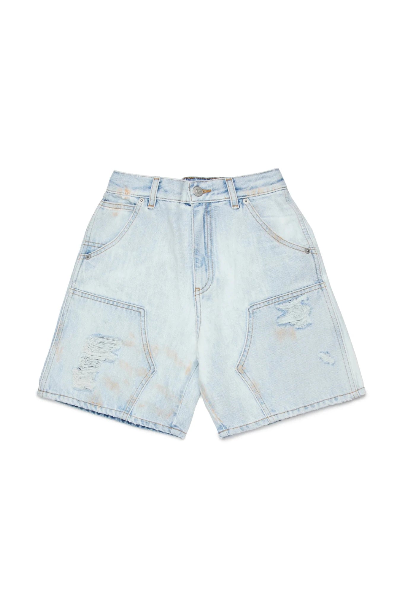 BERMUDA IN DENIM CHIARO EFFETTO SABBIATO MAISON MARGIELA - Angel Luxury