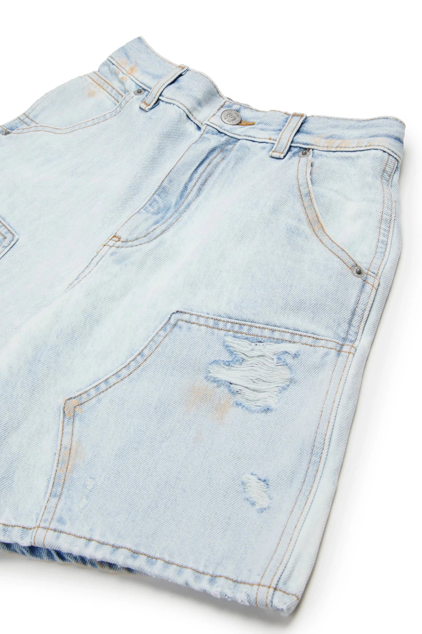 BERMUDA IN DENIM CHIARO EFFETTO SABBIATO MAISON MARGIELA - Angel Luxury