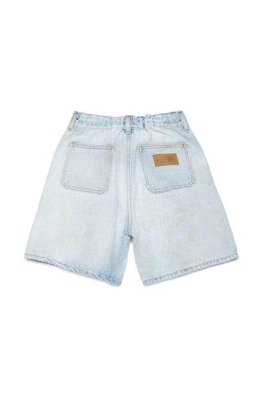 BERMUDA IN DENIM CHIARO EFFETTO SABBIATO MAISON MARGIELA - Angel Luxury