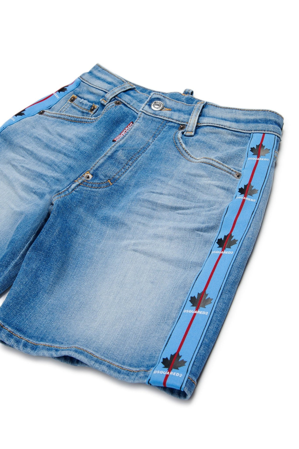 BERMUDA IN DENIM CON BANDE LATERALI DSQUARED2 - Angel Luxury