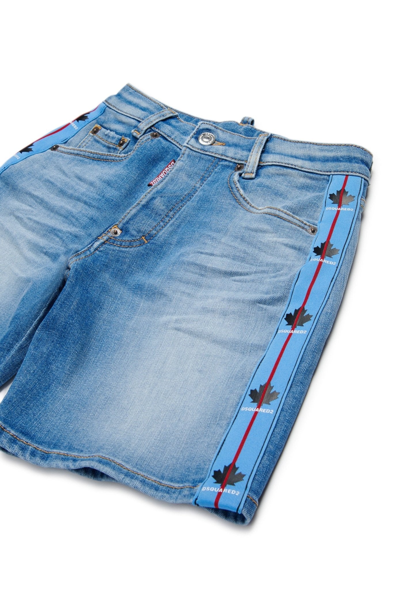 BERMUDA IN DENIM CON BANDE LATERALI DSQUARED2 - Angel Luxury
