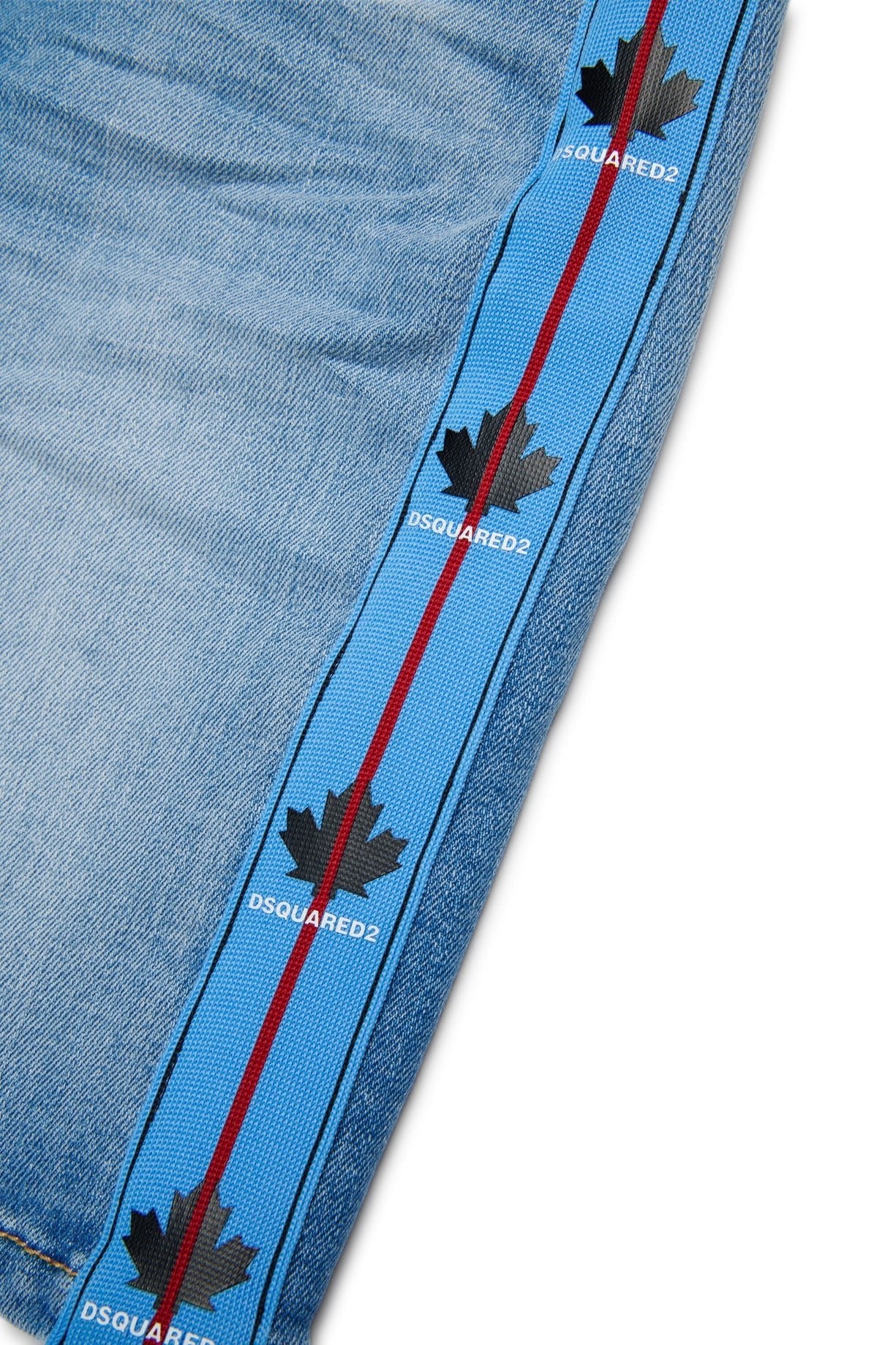 BERMUDA IN DENIM CON BANDE LATERALI DSQUARED2 - Angel Luxury