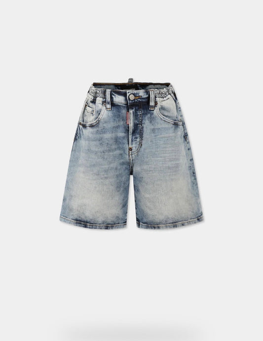 BERMUDA IN DENIM CON MOLLA DSQUARED2 - Angel Luxury