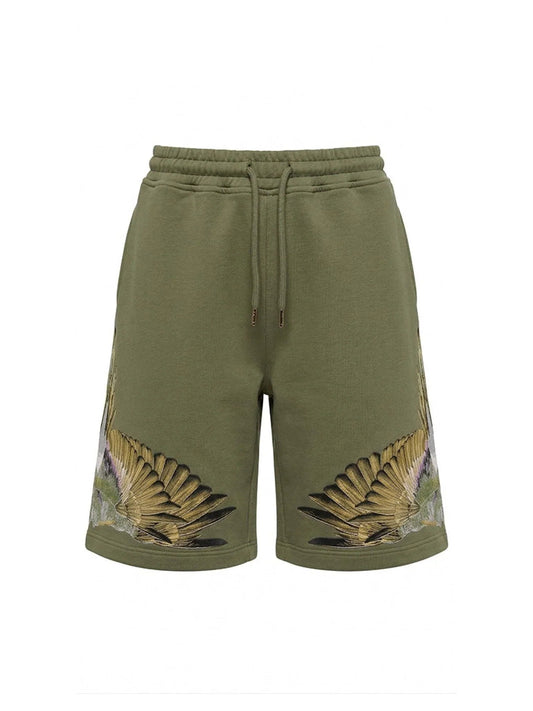 BERMUDA MARCELO BURLON VERDE CON STAMPA NE LATI - Angel Luxury