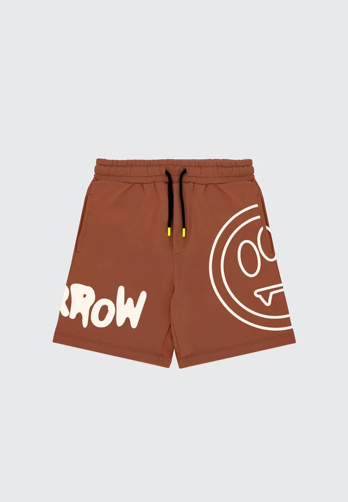 BERMUDA MARRONE CON LOGO BIANCO BARROW - Angel Luxury