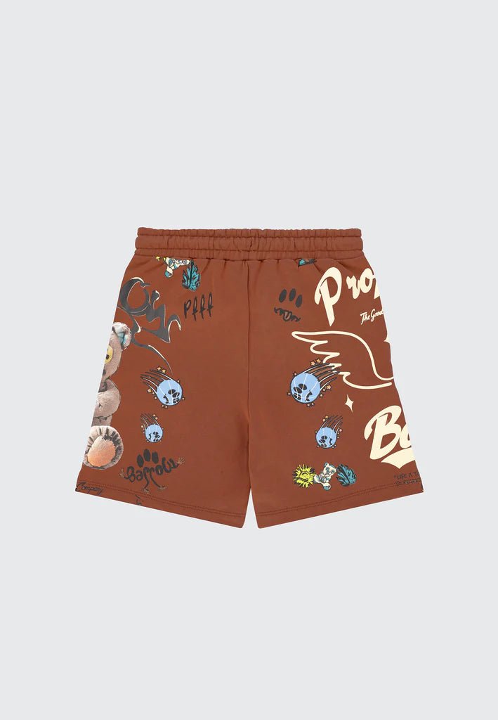 BERMUDA MARRONE CON STAMPE E LOGO BARROW - Angel Luxury