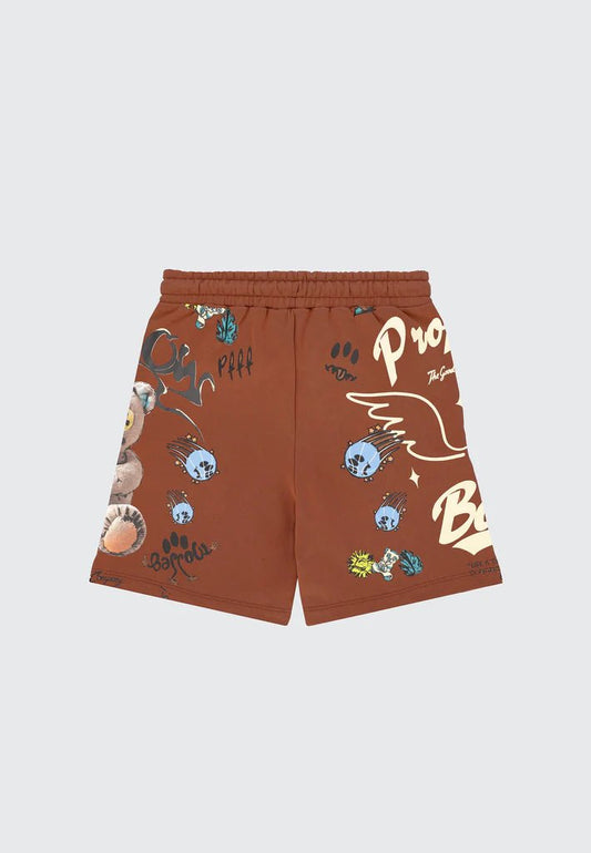 BERMUDA MARRONE CON STAMPE E LOGO BARROW - Angel Luxury