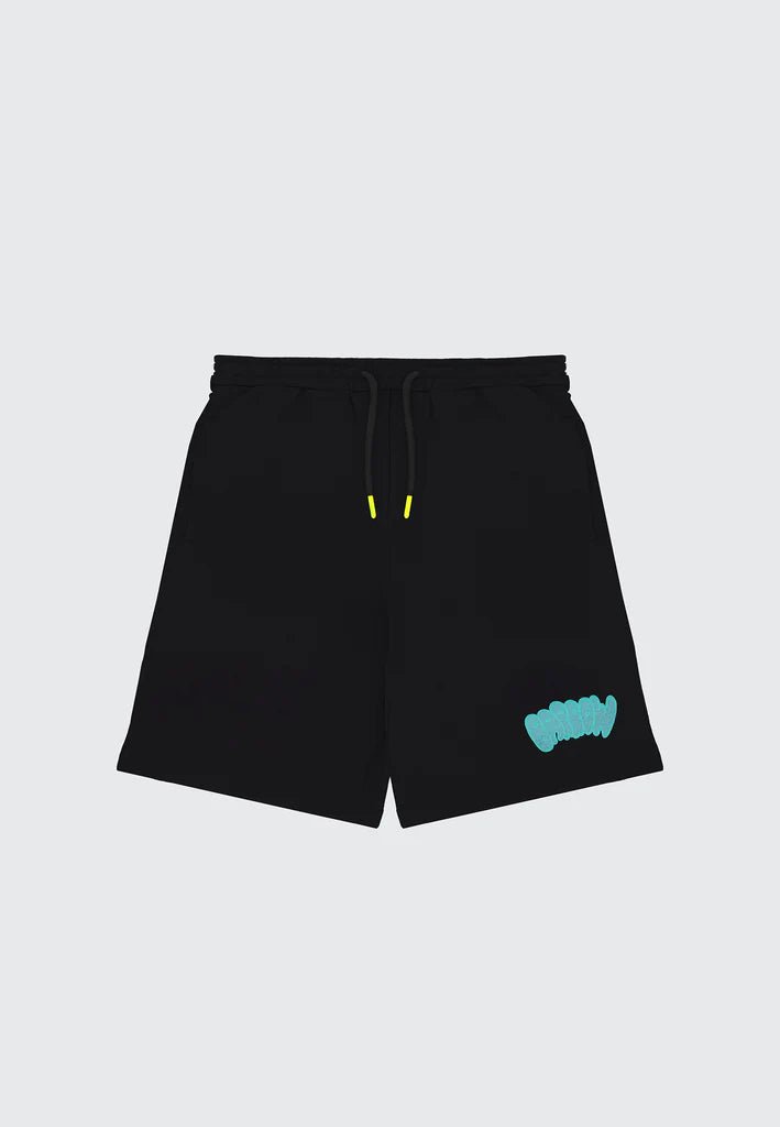 BERMUDA NERO CON LOGO BARROW VERDE - Angel Luxury