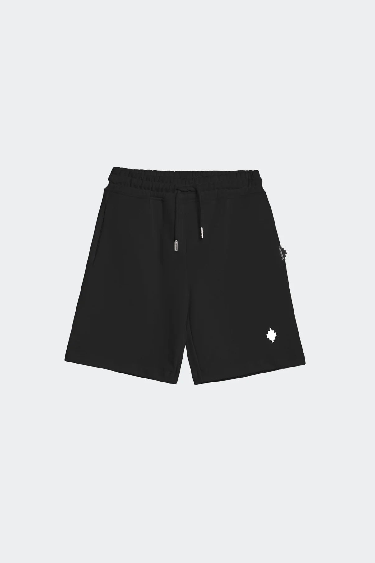 BERMUDA NERO CON LOGO BIANCO MARCELO BURLON - Angel Luxury