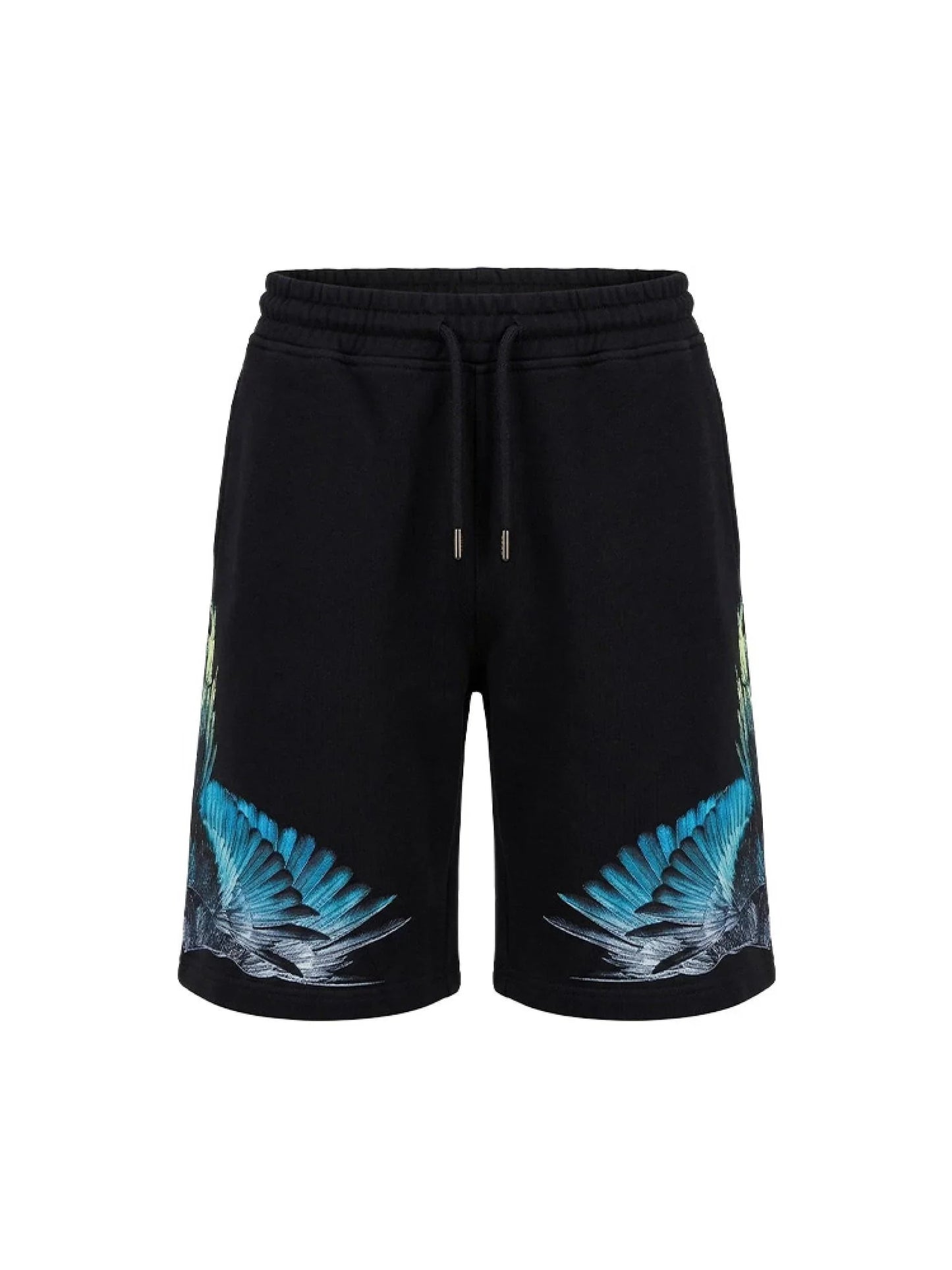 BERMUDA NERO CON STAMPA BLU MARCELO BURLON - Angel Luxury