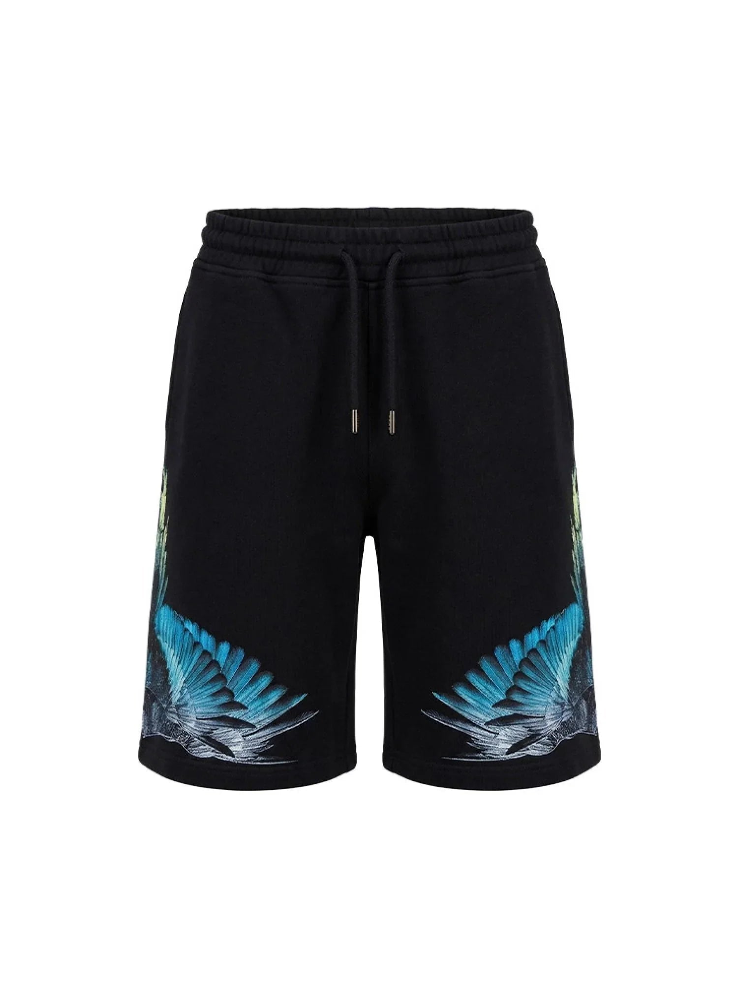 BERMUDA NERO CON STAMPA BLU MARCELO BURLON - Angel Luxury