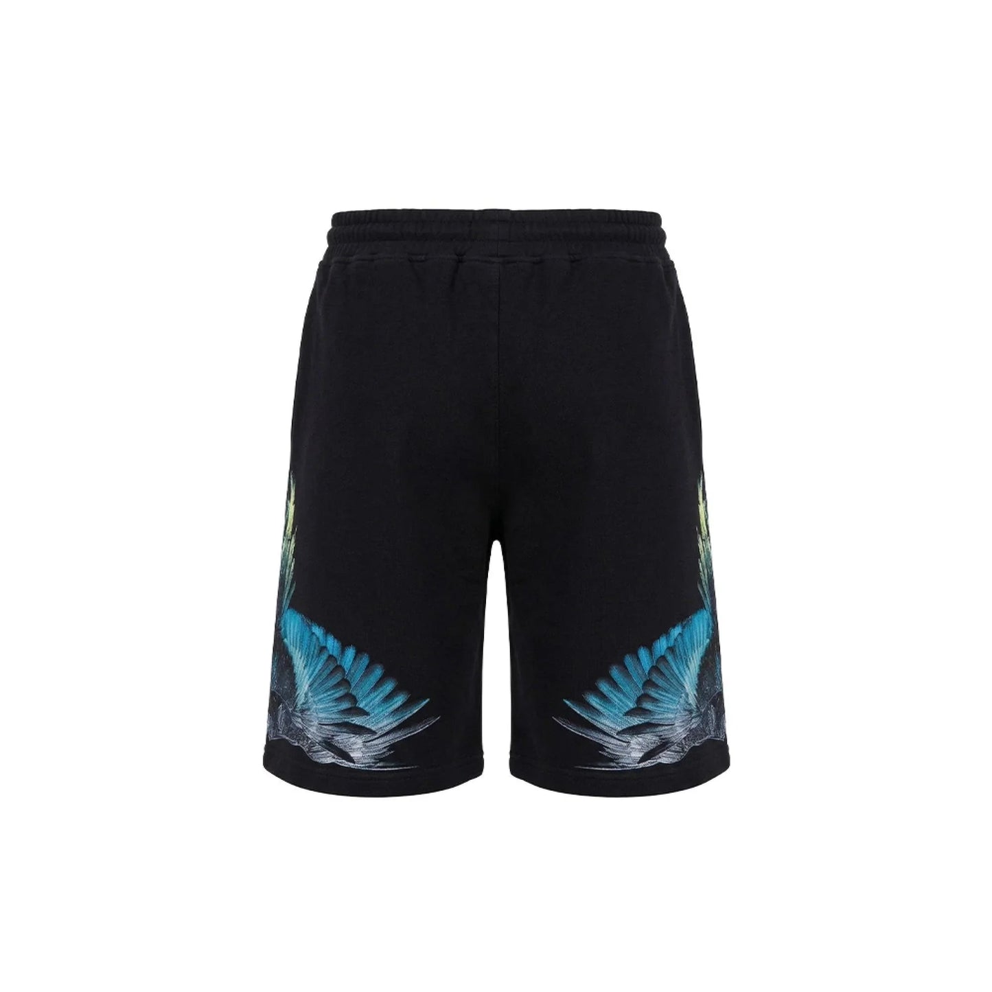 BERMUDA NERO CON STAMPA BLU MARCELO BURLON - Angel Luxury