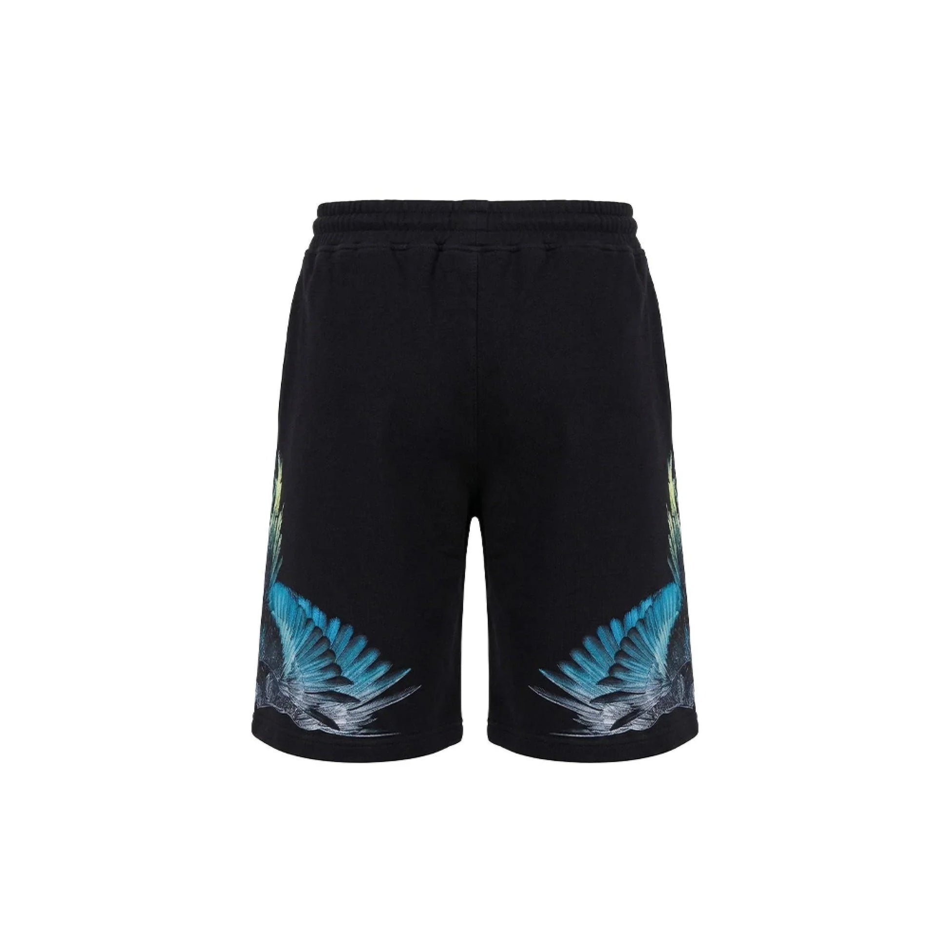 BERMUDA NERO CON STAMPA BLU MARCELO BURLON - Angel Luxury