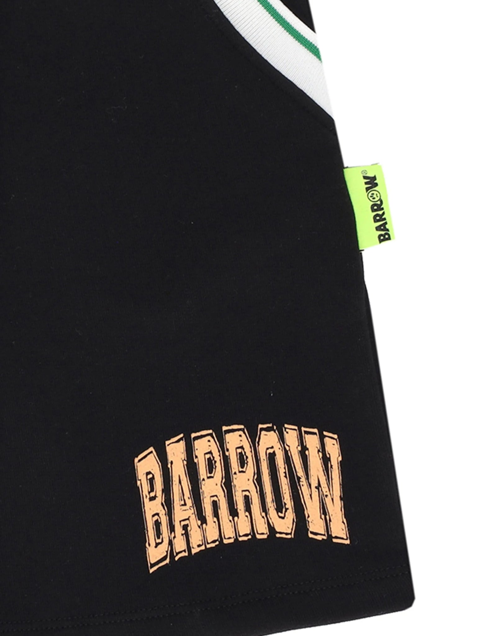 BERMUDA NERO SPORTIVO CON LOGO ARANCIO BARROW - Angel Luxury