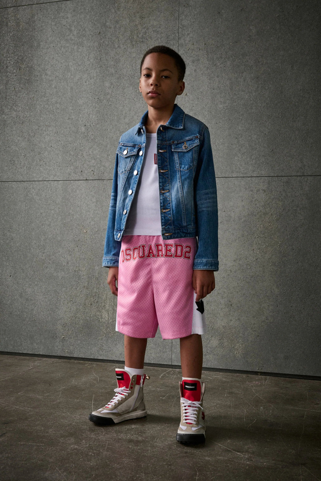 BERMUDA ROSA STILE BASKET CON LOGO DSQUARED2 - Angel Luxury