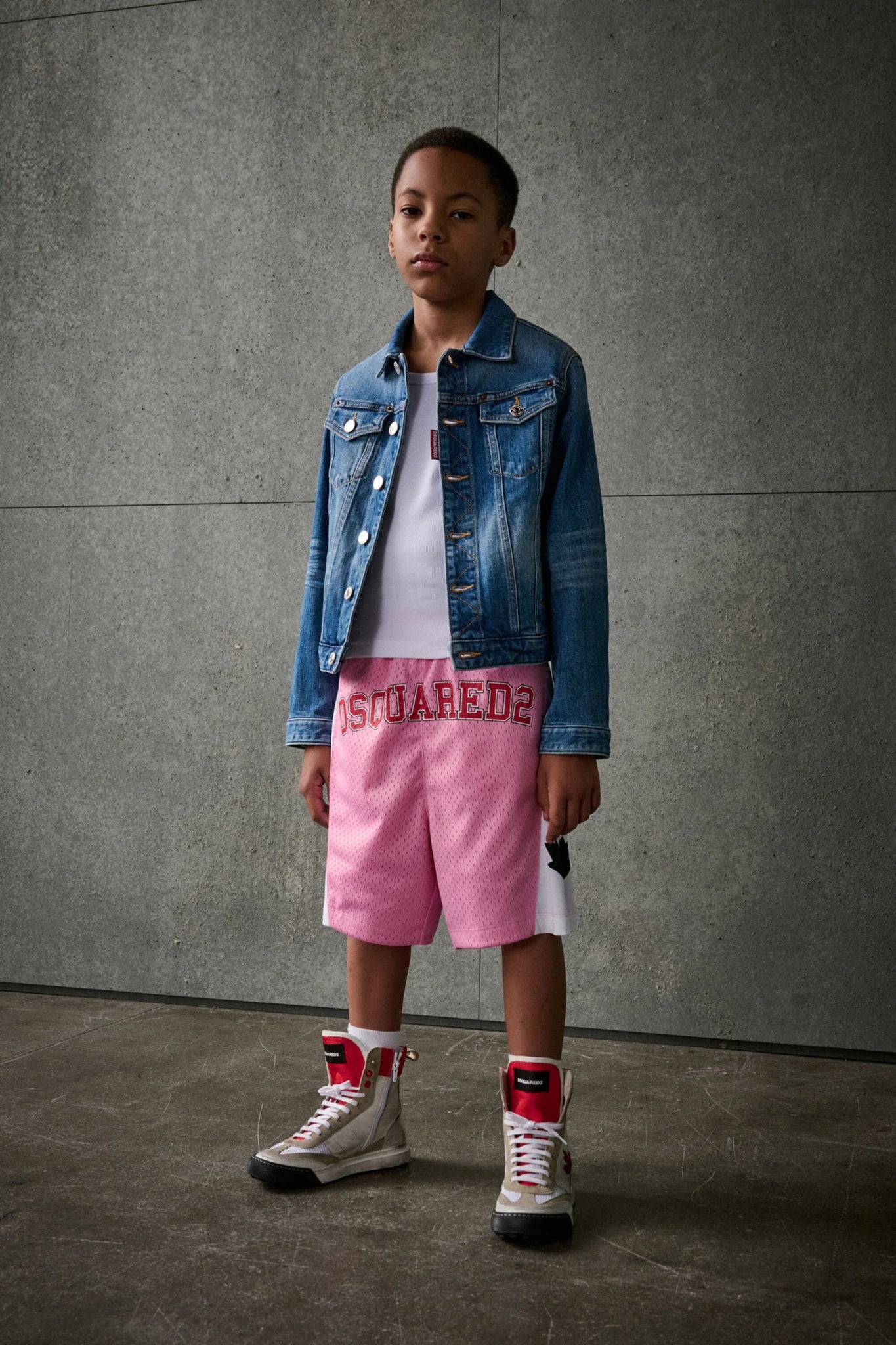 BERMUDA ROSA STILE BASKET CON LOGO DSQUARED2 - Angel Luxury