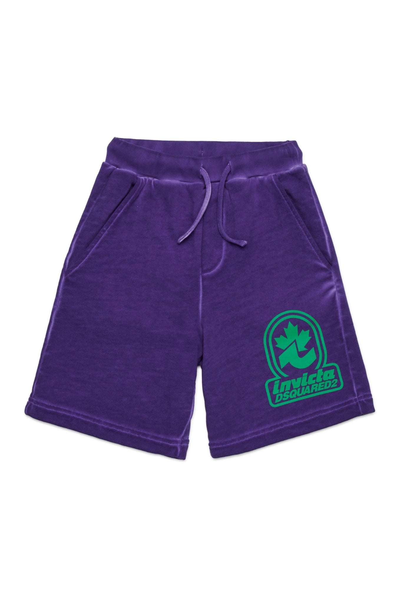 BERMUDA VIOLA CON LOGO VERDE DSQUAED2 - Angel Luxury
