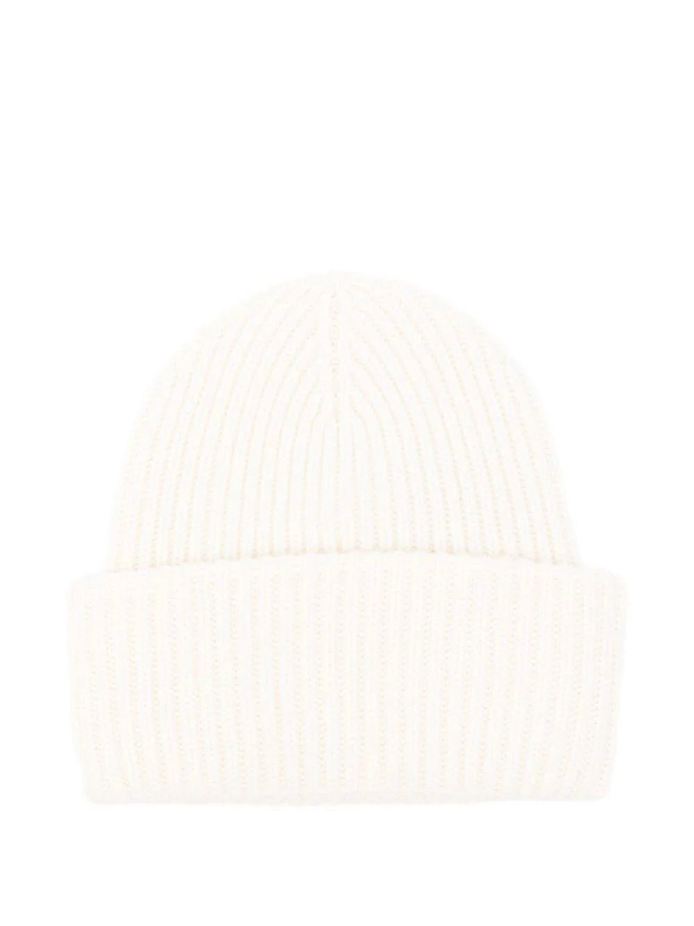 BERRETTO BIANCO IN LANA CON LOGO BLU MC2 SAINT BARTH - Angel Luxury